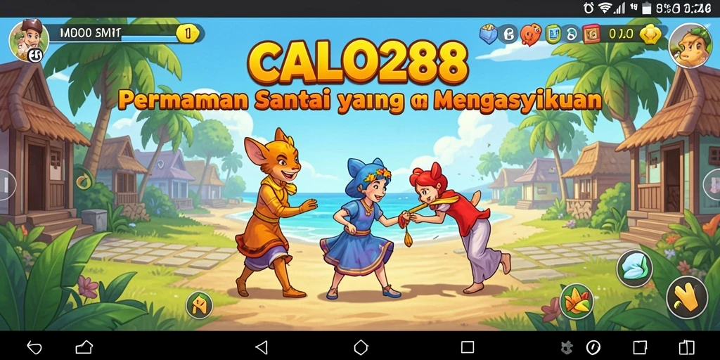 Tampilan gameplay CALO288 yang ceria dan mengasyikkan.