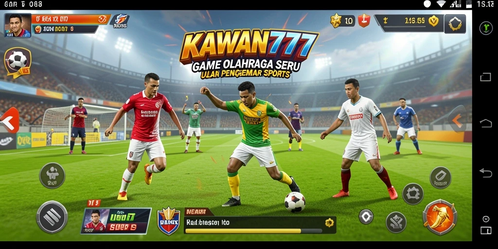 Tampilkan gameplay seru dari aplikasi KAWAN777 di arena olahraga.