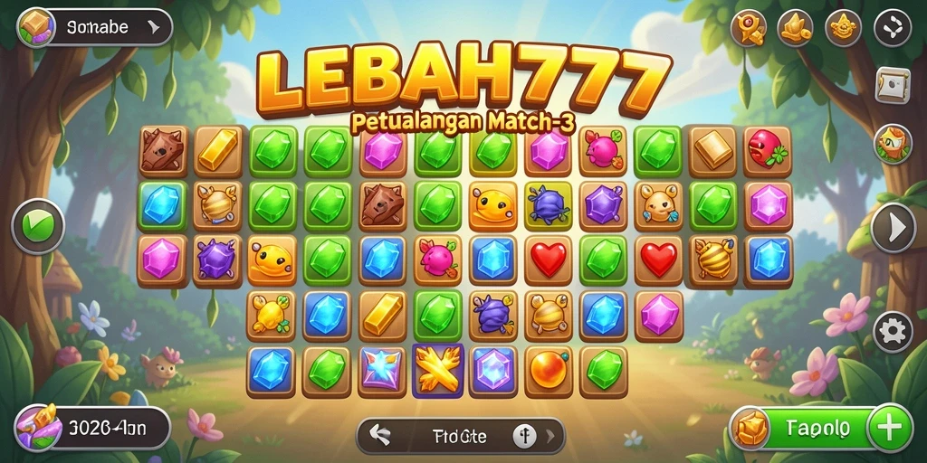 Tampilan gameplay seru dari LEBAH777 dalam aksi Match-3.