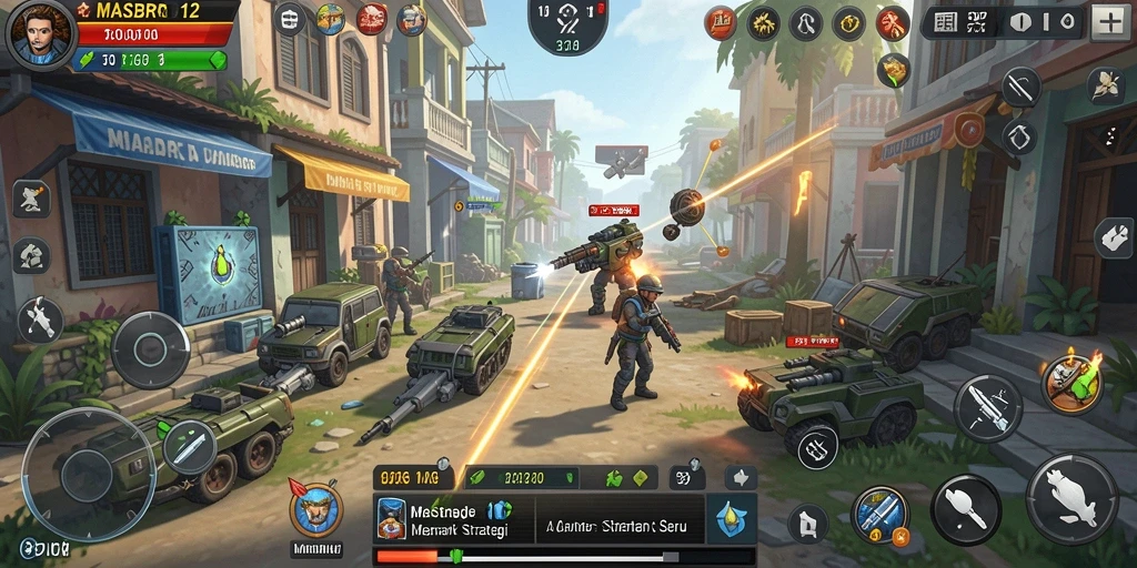 Screenshot tampilan gameplay yang intens dan mendebarkan di MASBRO12.