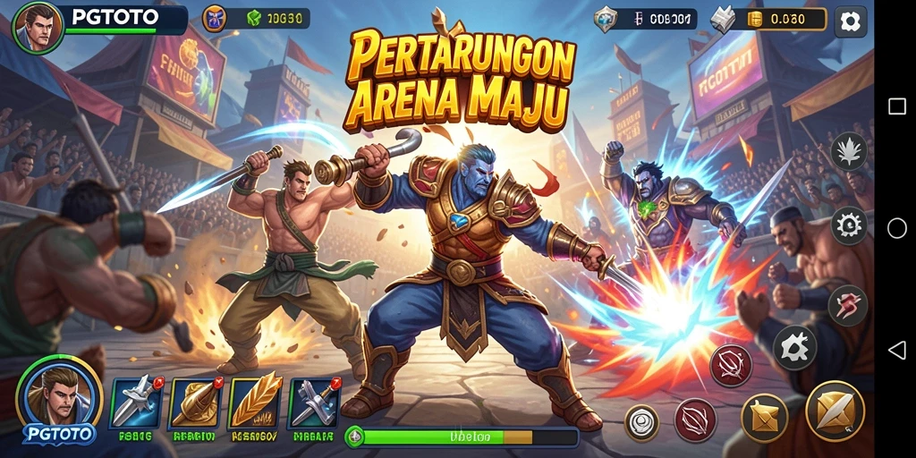 Tampilan screenshot utama PGTOTO dengan aksi pertarungan yang mendebarkan.