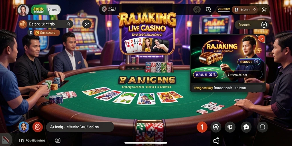 Tampilan gameplay Live Casino RAJAKING yang menegangkan dan seru.