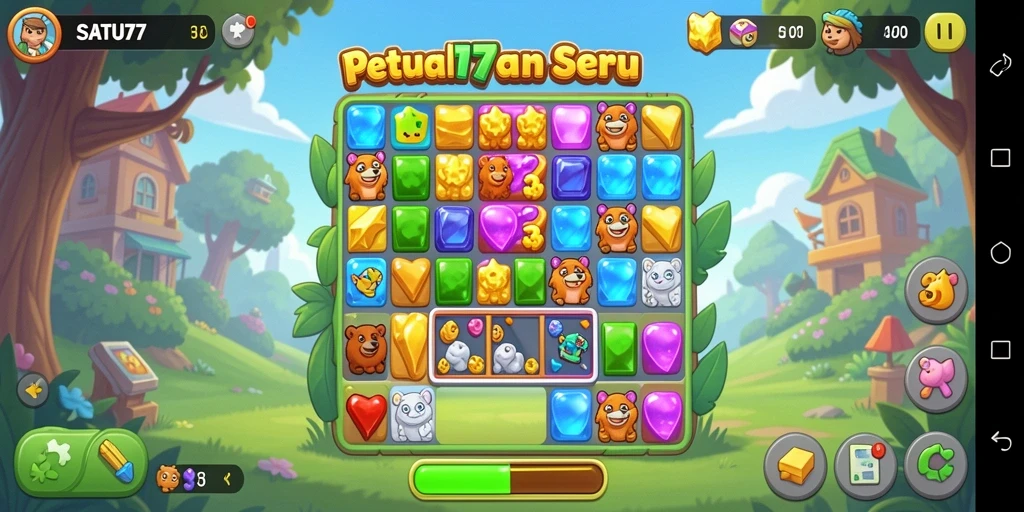 Gameplay seru SATU77 yang penuh warna dan tantangan.