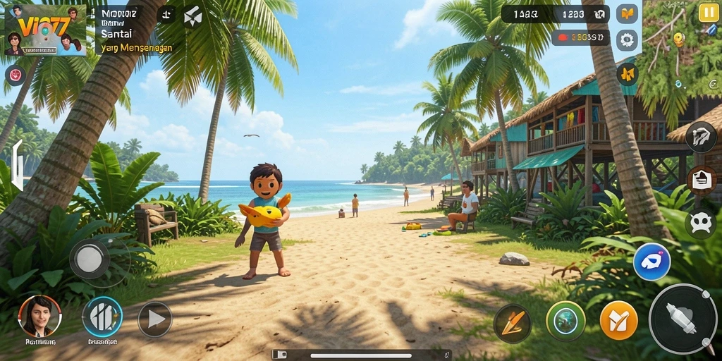 Tampilan gameplay VIO77 yang ceria dan menghibur.