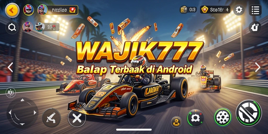 Screenshot dari gameplay WAJIK777 yang penuh aksi balapan.