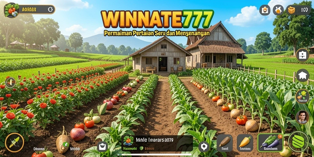 Screenshot gameplay <strong>WINRATE777</strong> yang menampilkan aktivitas pertanian seru.